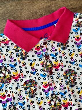 Robert Graham Kennedy - Multicolor Skull Graphic Polo - Mens Small - NWOT